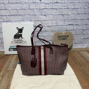 Tory Burch Gemini Link Tote Bag Burgundy * Major damage*